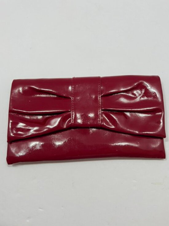 Estee Lauder Handbags - Estee Lauder Glossy Red Clutch with Mirror insert Patten-leather look Y2K Glam